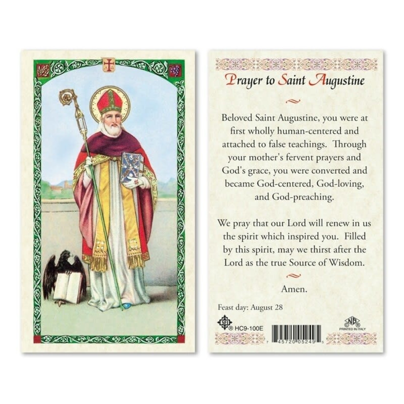 Prayer Card to Saint Augustine