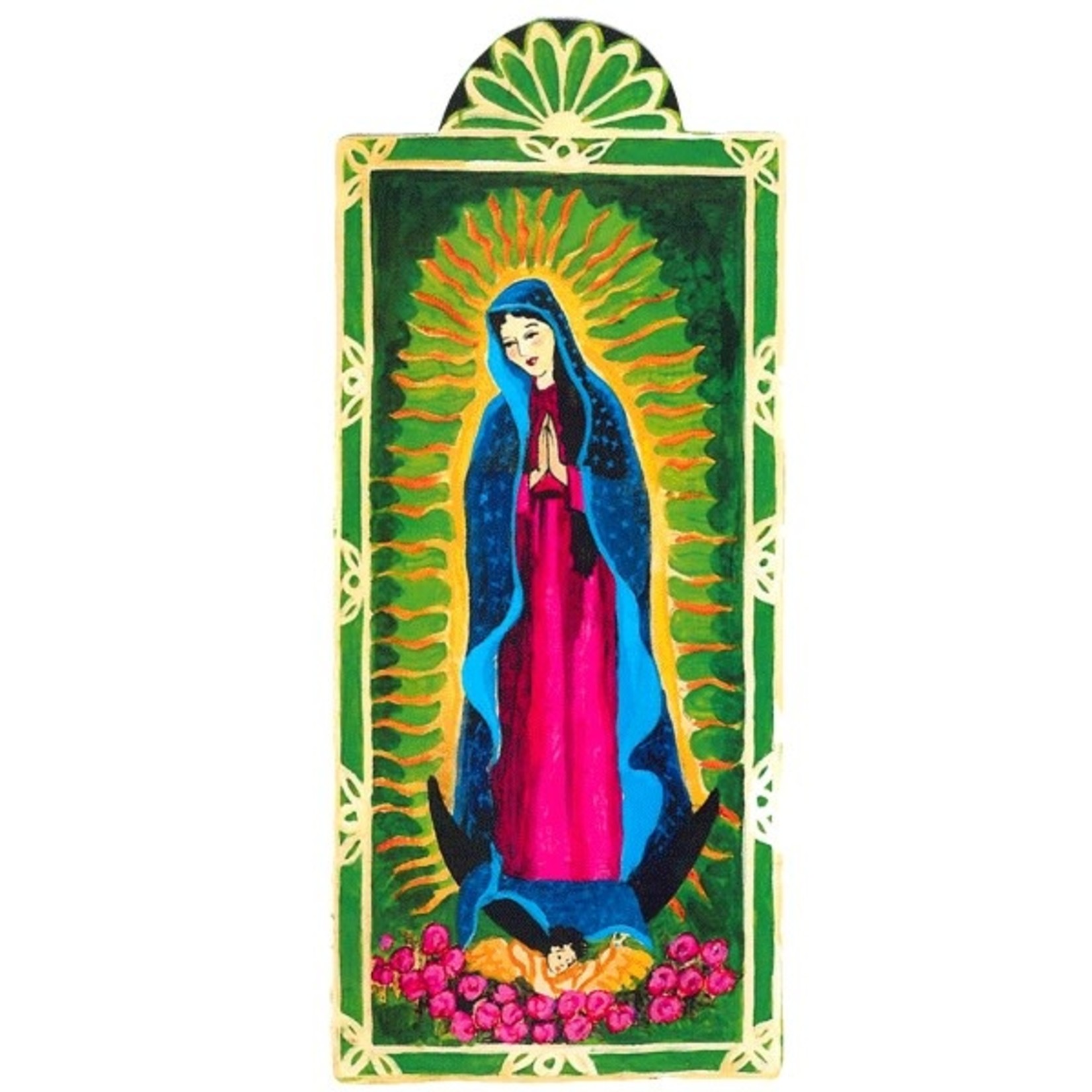 Retablo Guadalupe Green Pocket Saint