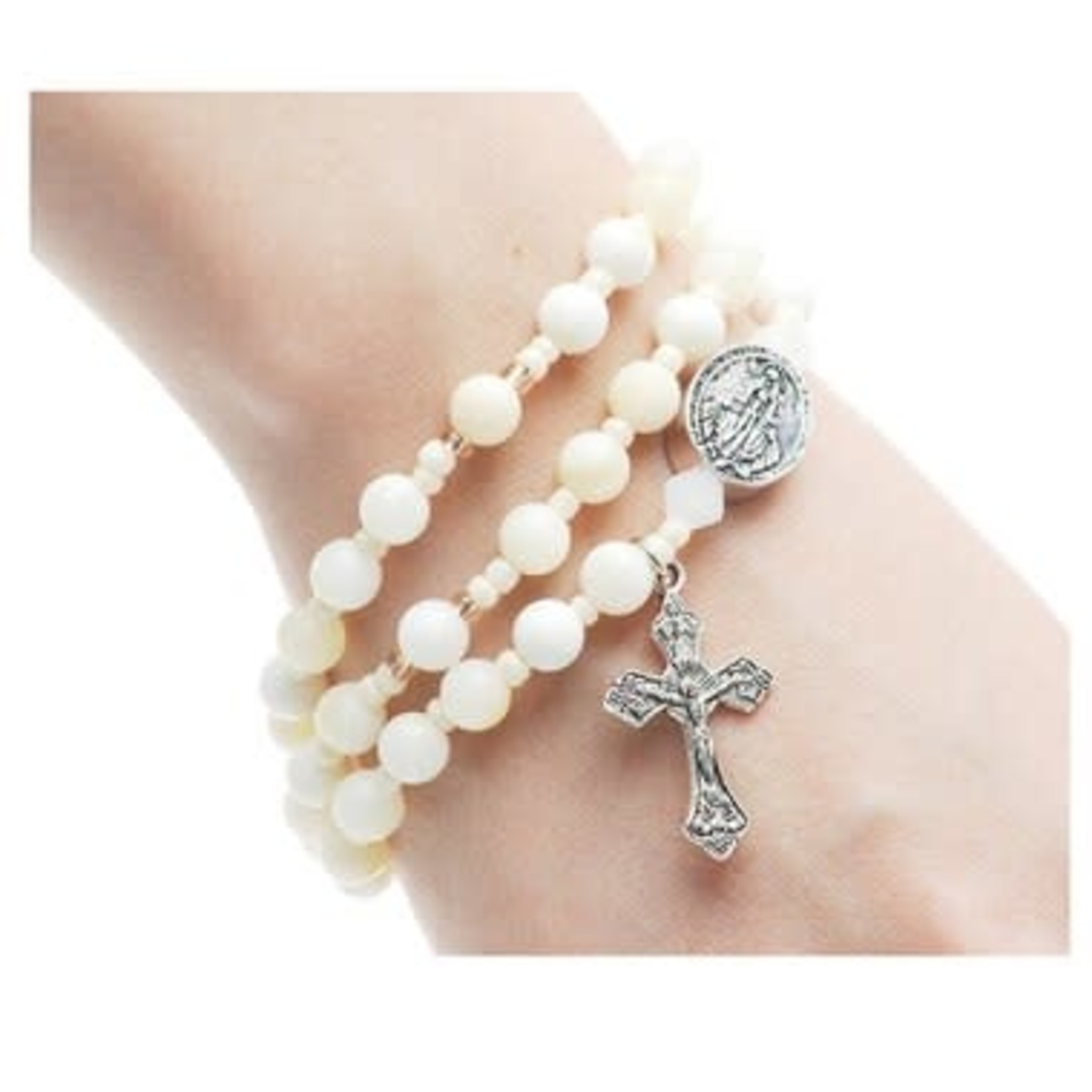 Mother of Pearl Twistable Rosary Bracelet