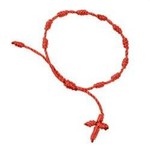 Red Rosary Macrame Bracelet
