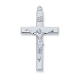 Crucifix Brilliant Sterling Silver Large L9073