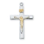 Sterling Silver Two Tone Crucifix L7018