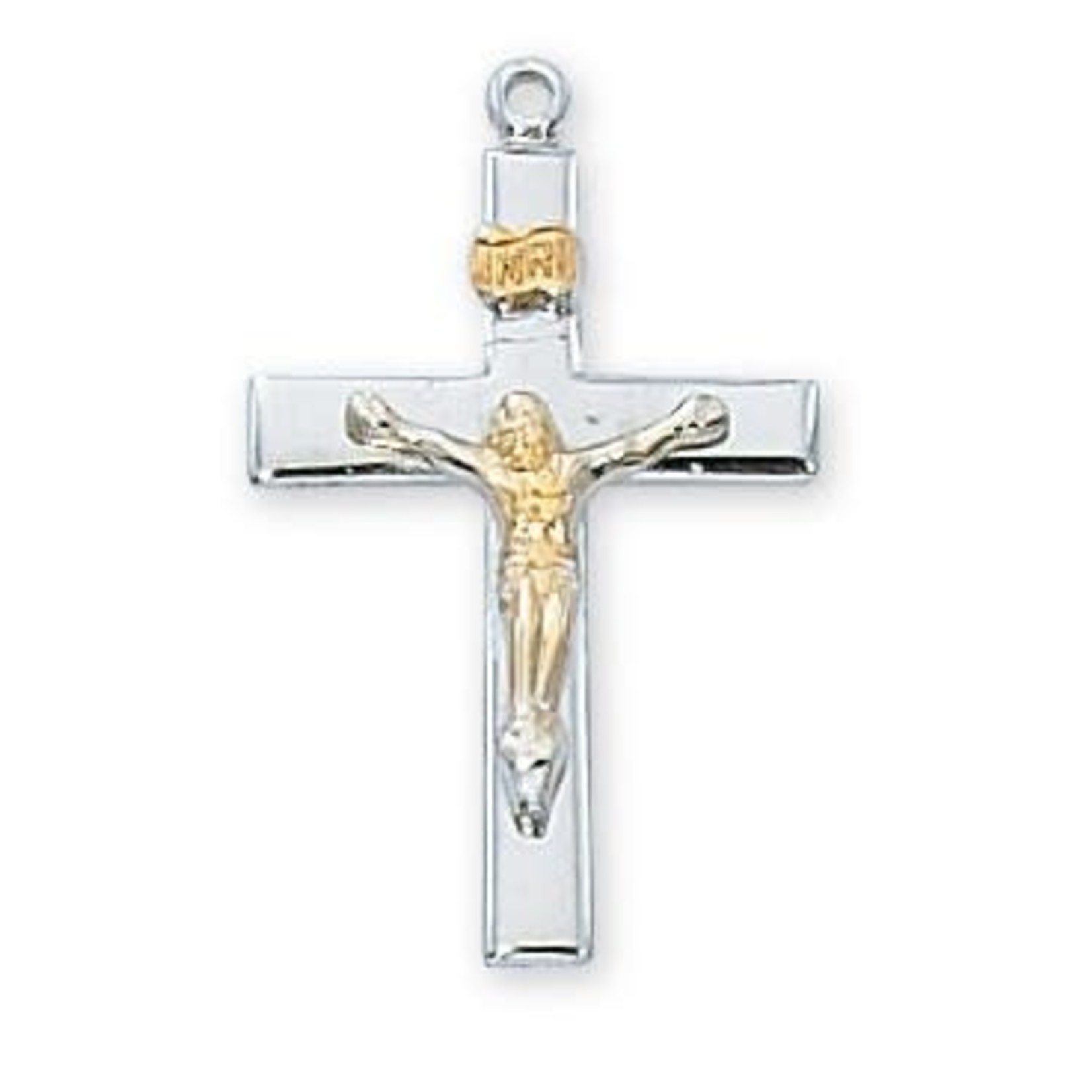 Sterling Silver Two Tone Crucifix L7018