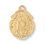 Nuestra Señora de Guadalupe Gold over Sterling Medal J1821GU