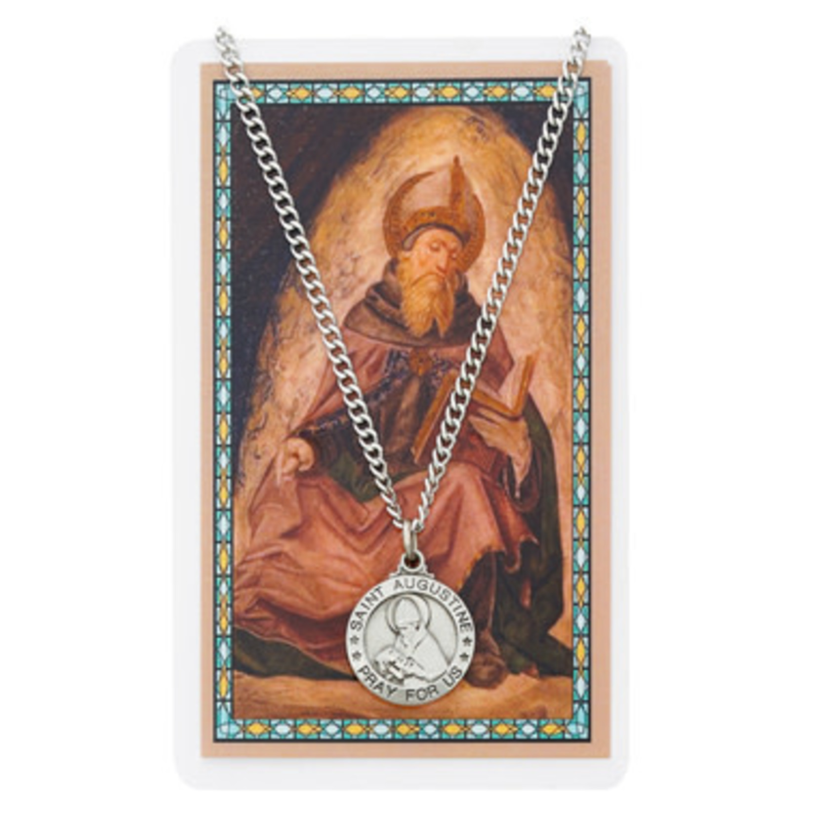 Saint Augustine Medal and Prayer Card Set