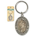 Keychain St Christopher Revolving Two Tone