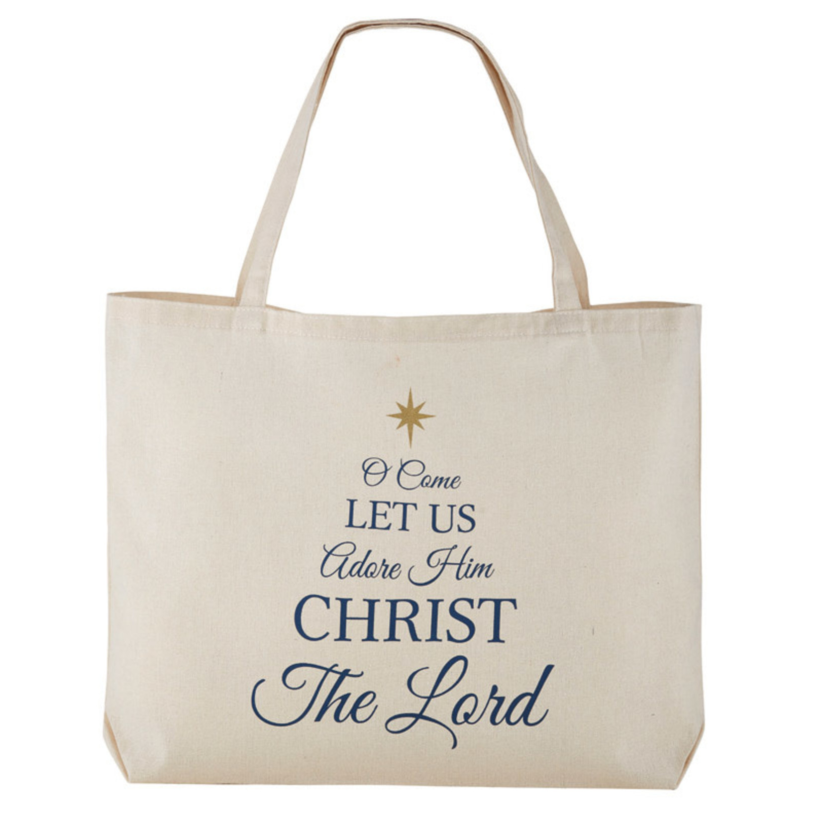 O Come let us Adore Him Extra Large Canvas Tote Bag