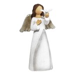 White Angel Statue with Dove