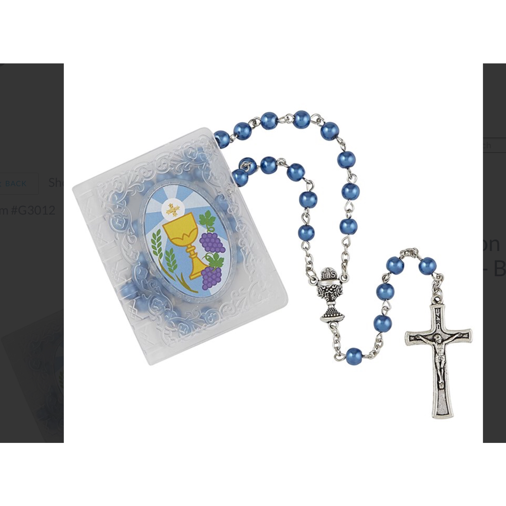 Creed Jewelry Blue First Communion Rosary with Case