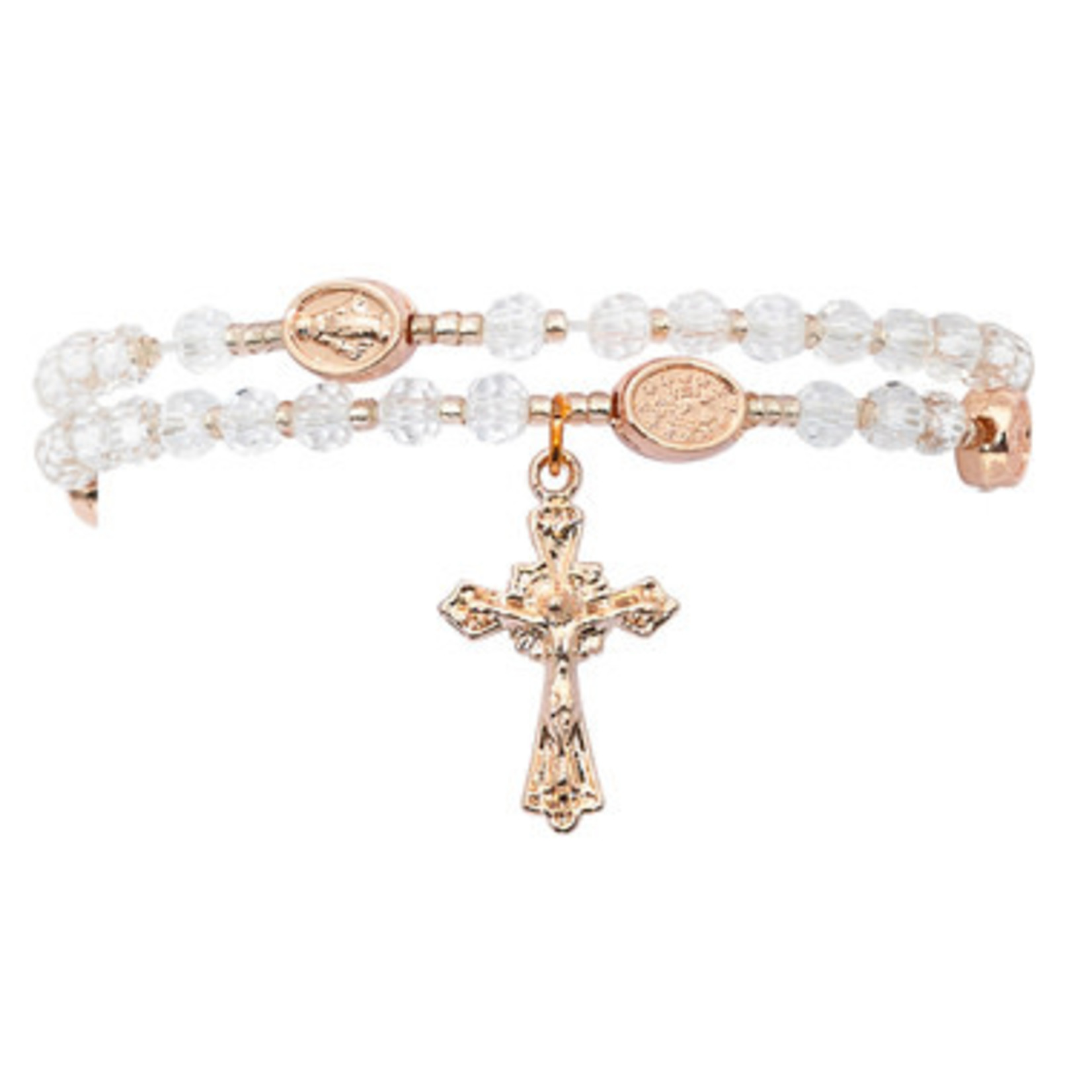 Crystal and Copper Twistable Rosary Bracelet