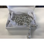 Silver and Glass Pearl Wedding Lasso (Lazo)