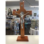SFI 19" Standing St Benedict Crucifix Honey Brown