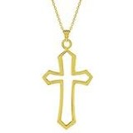 Open Cross Pendant Gold Over Sterling Silver