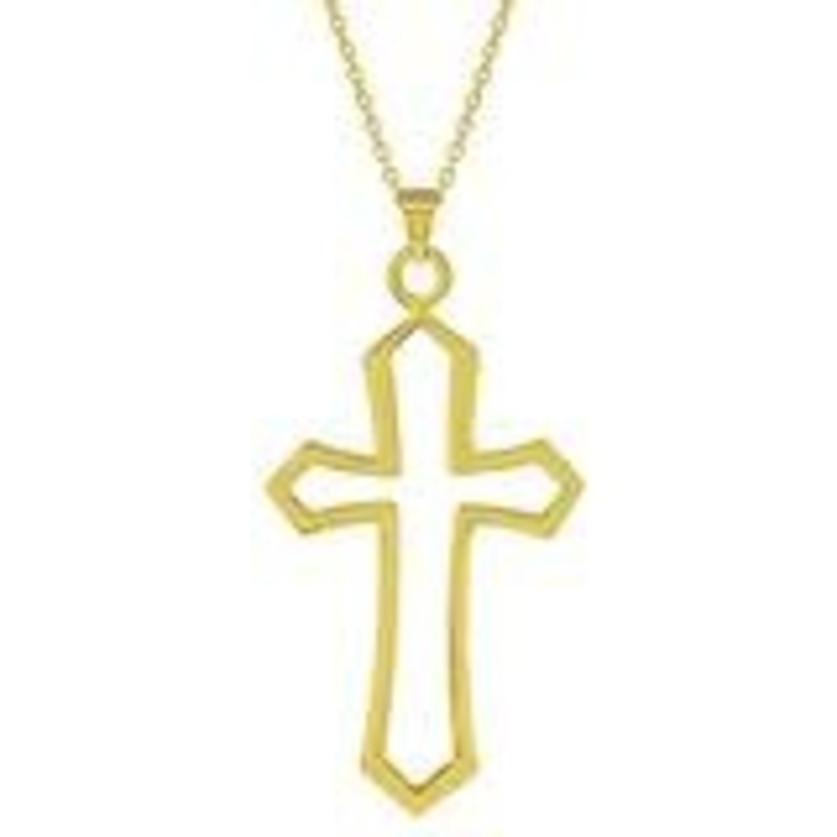 Open Cross Pendant Gold Over Sterling Silver