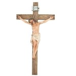 Large Wall Crucifix Painted Resin 20.5"
