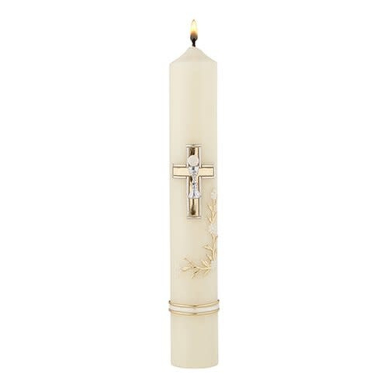 Classic First Communion Candle w/Cross