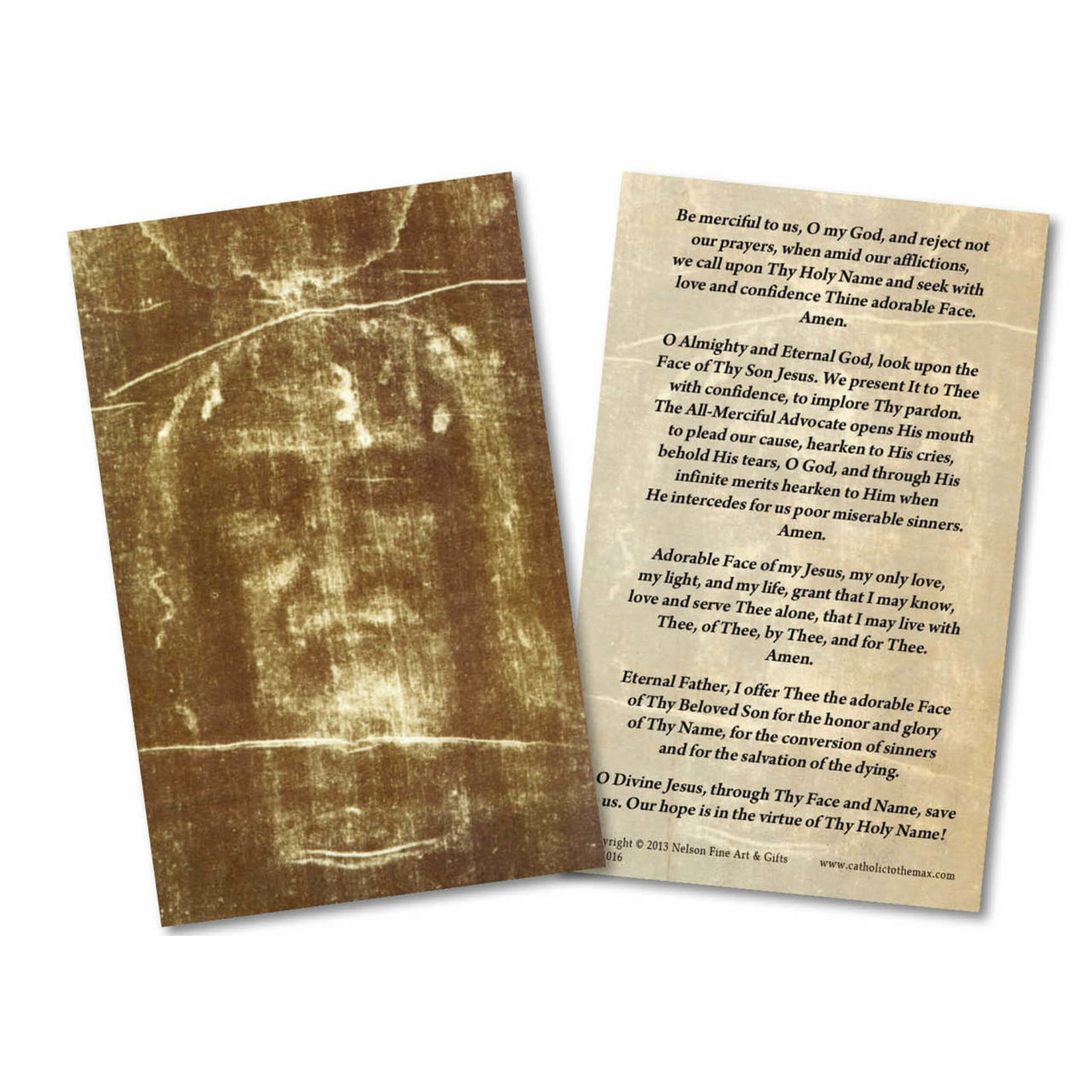 Shroud of Turin (Adorable Face) Prayer Card