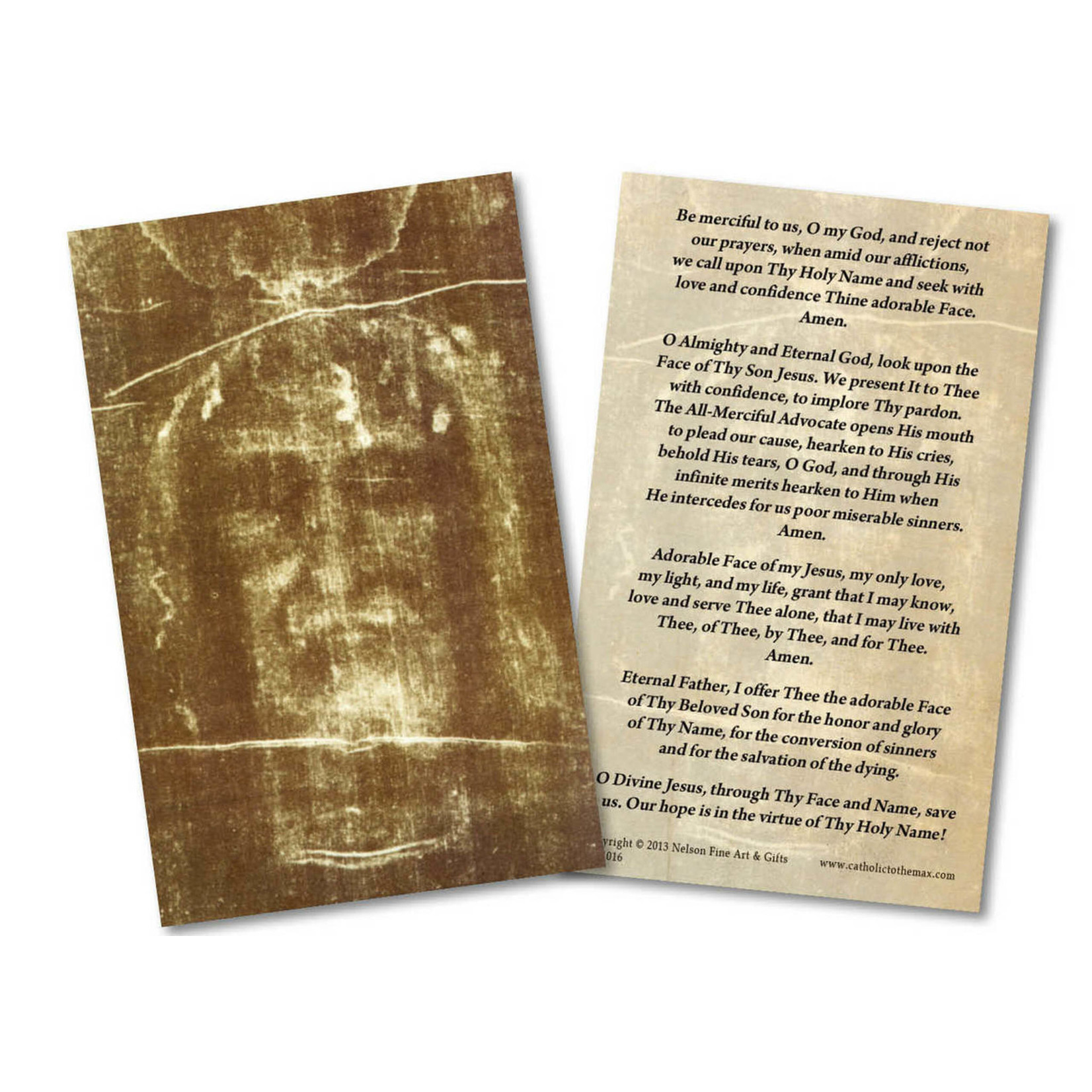 Shroud of Turin (Holy Face) Prayer Card