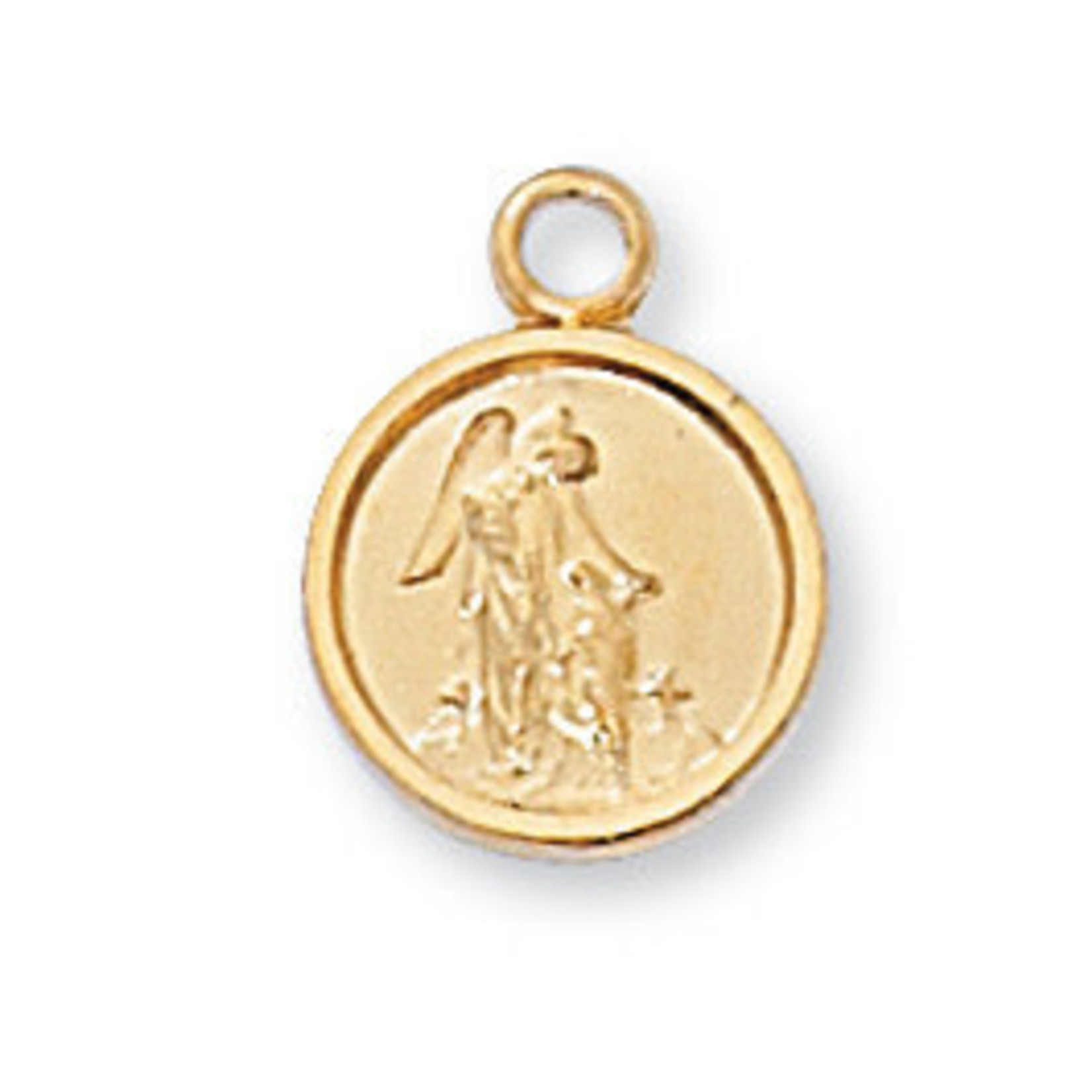 Tiny Guardian Angel Medal Gold over Sterling Silver J107GA