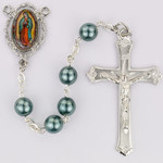 Our Lady of Guadalupe Deluxe Rosary with Teal Glass Beads