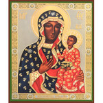 Virgin of Czestochowa Wood Icon 6.75" x 8"