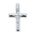 Sterling Silver Crucifix Beveled Edge Small L8010