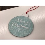 Merry Christmas Round Wood Ornament