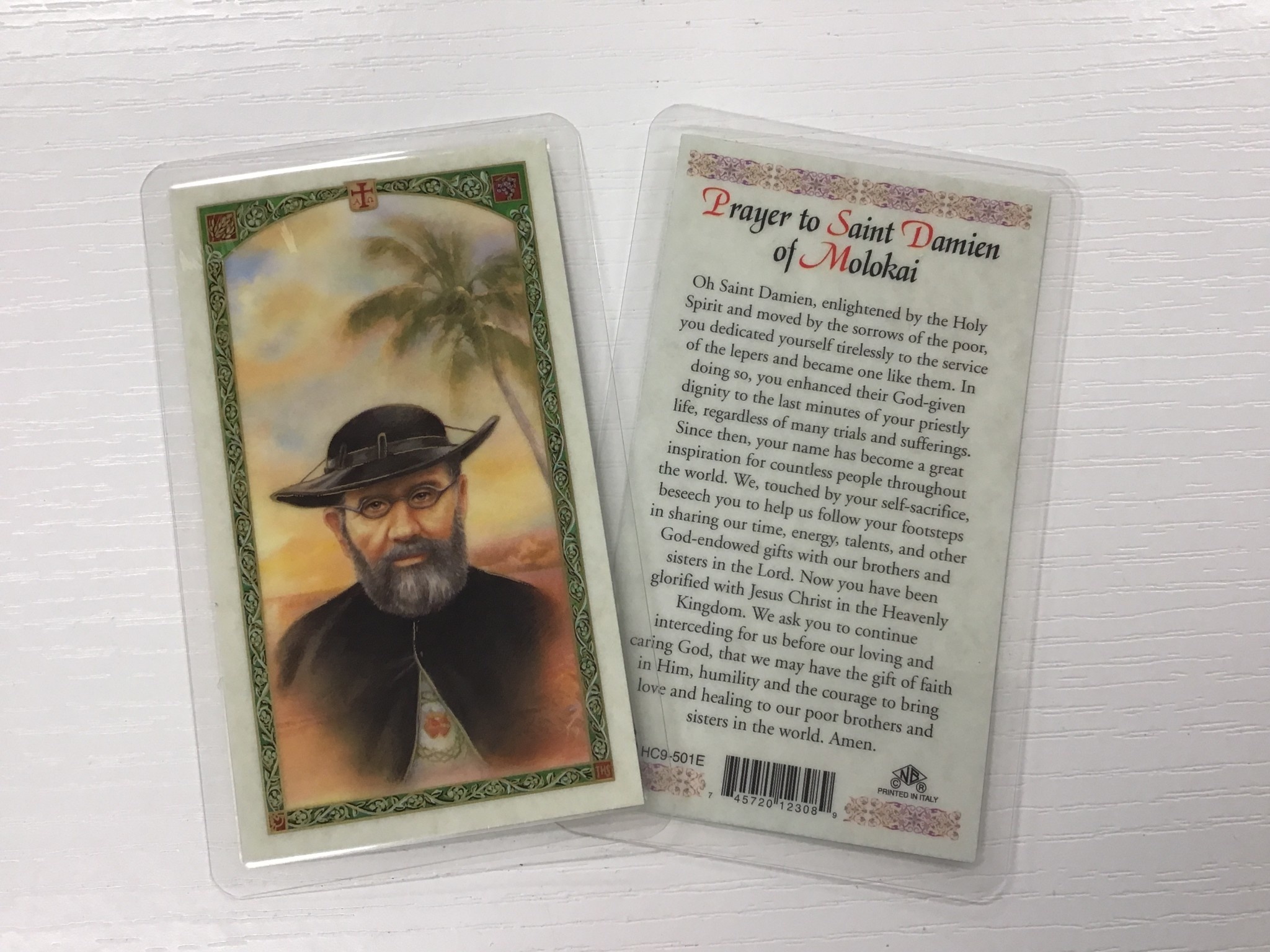 Prayer Card St Damien of Molokai St. Paul's Catholic Books & Gifts
