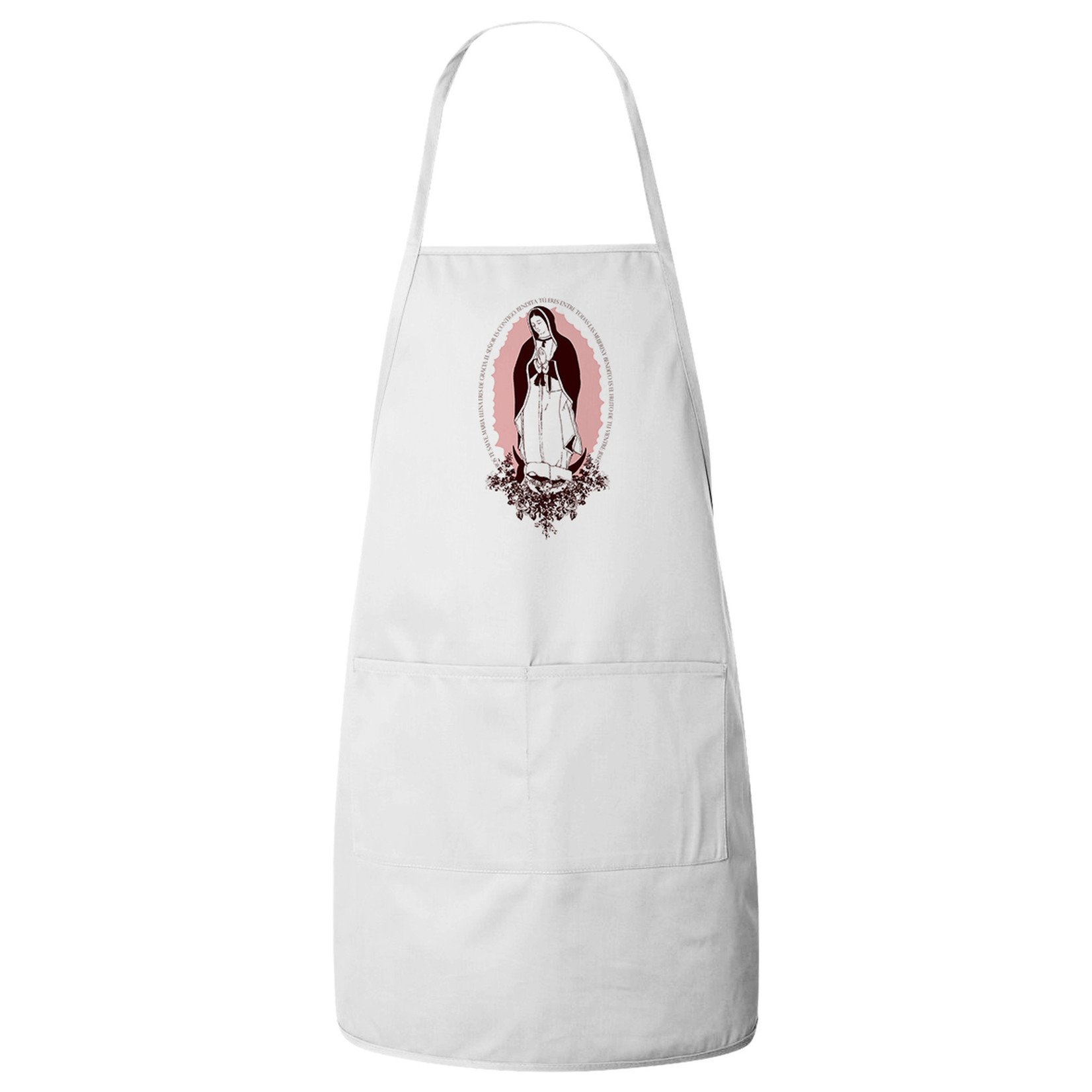 Apron- Our Lady of Guadalupe White (spanish)