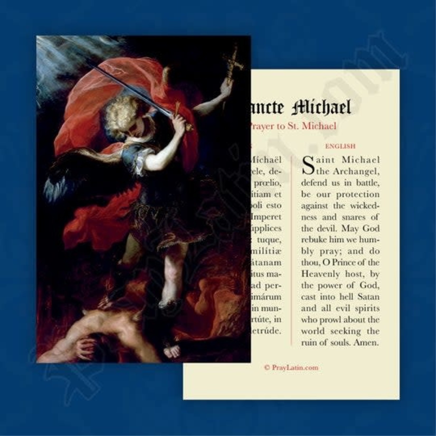 Latin-English Prayer Card St Michael