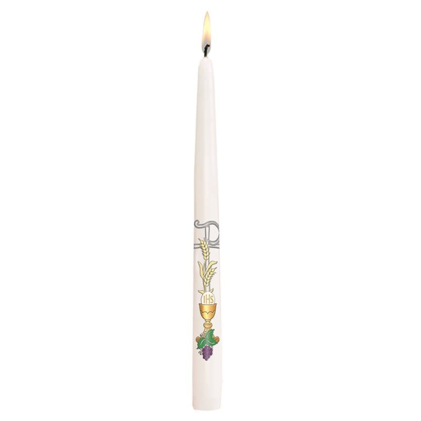White Taper Candle First Communion