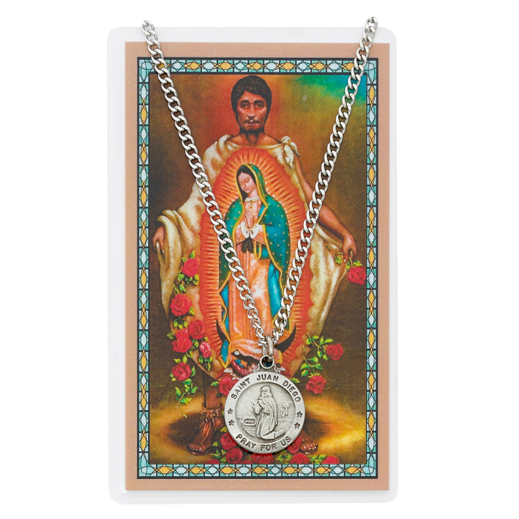 Saint Juan Diego Medal and Prayer Card Set
