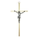 Brass Wall Crucifix 7"