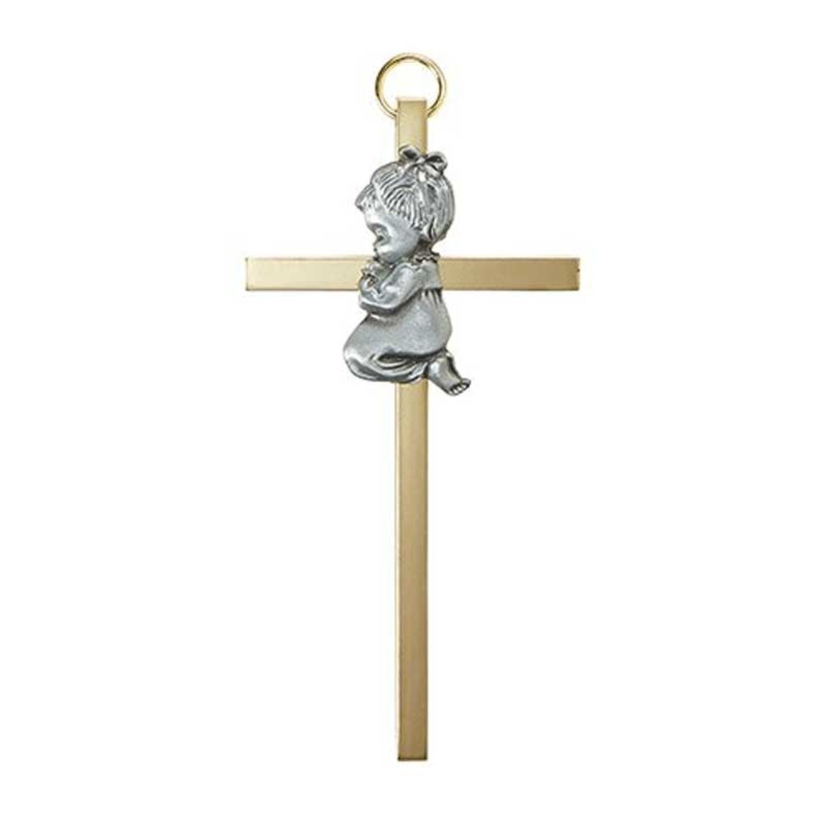 Mini Wall Cross With Praying Girl