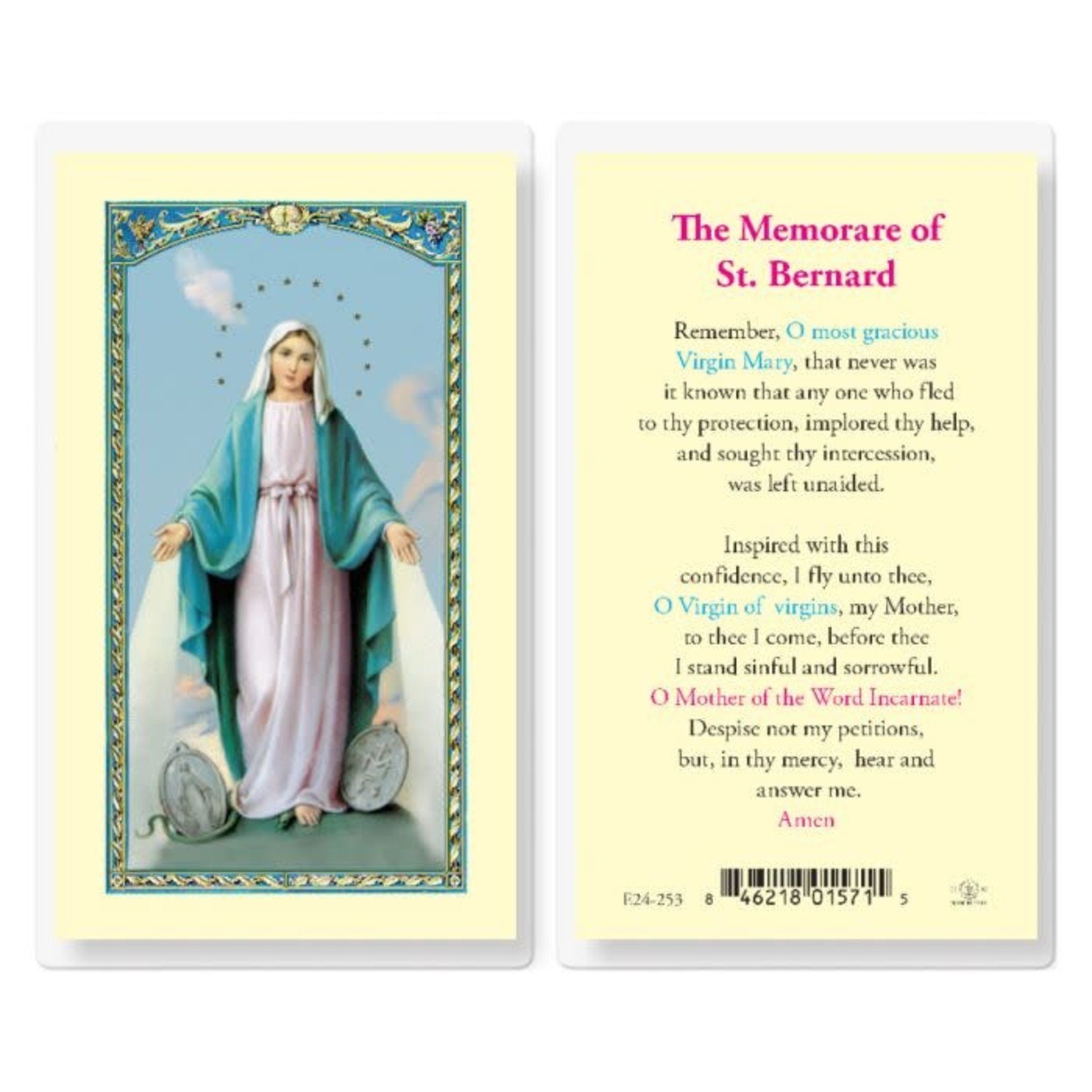 Prayer Card The Memorare