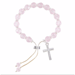 Women's Slide Bracelet with Pink Beads
