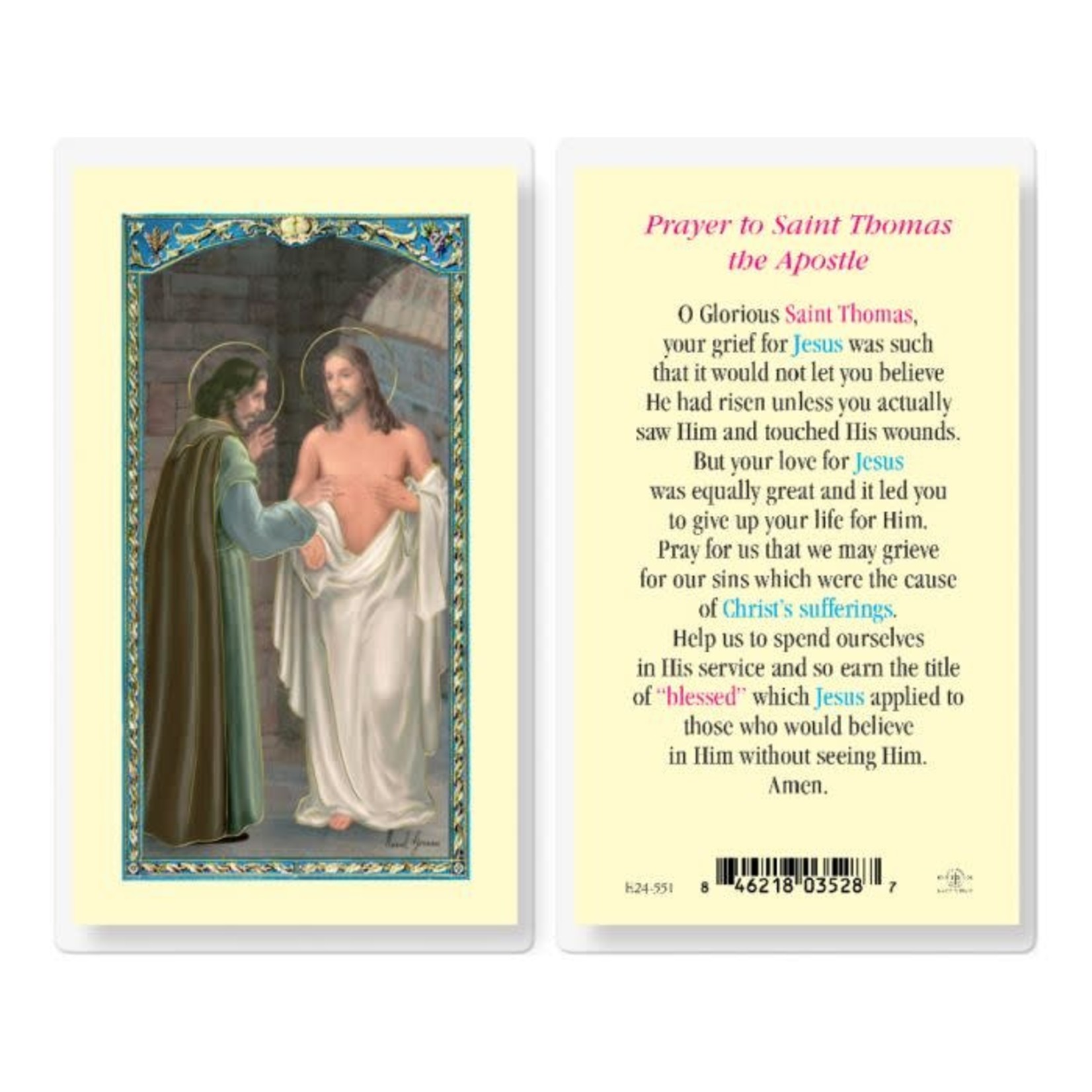 Prayer Card St Thomas Apostle