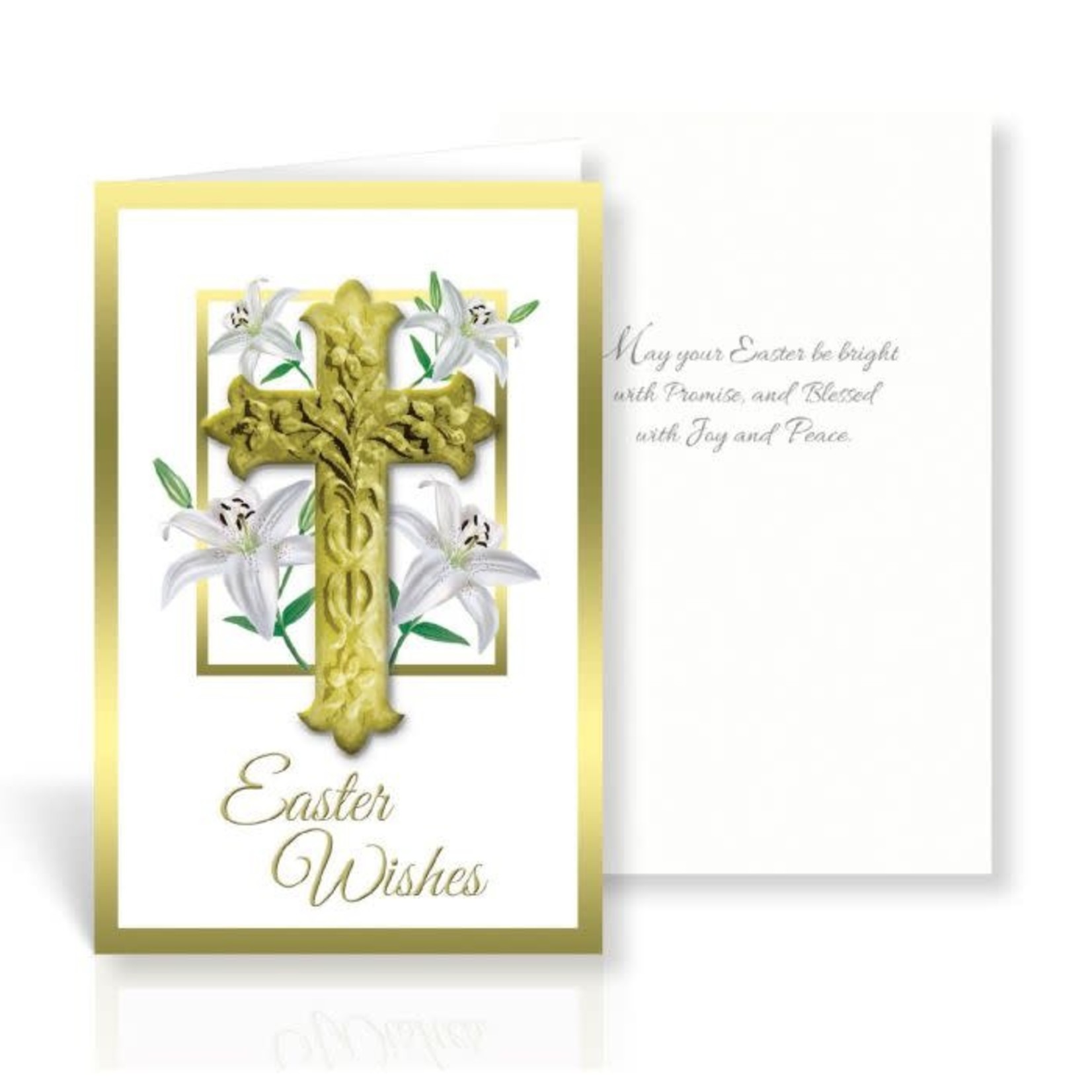 Greeting Card- Easter with Lillies & Cross