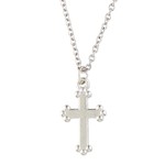 Small Budded Cross Necklace