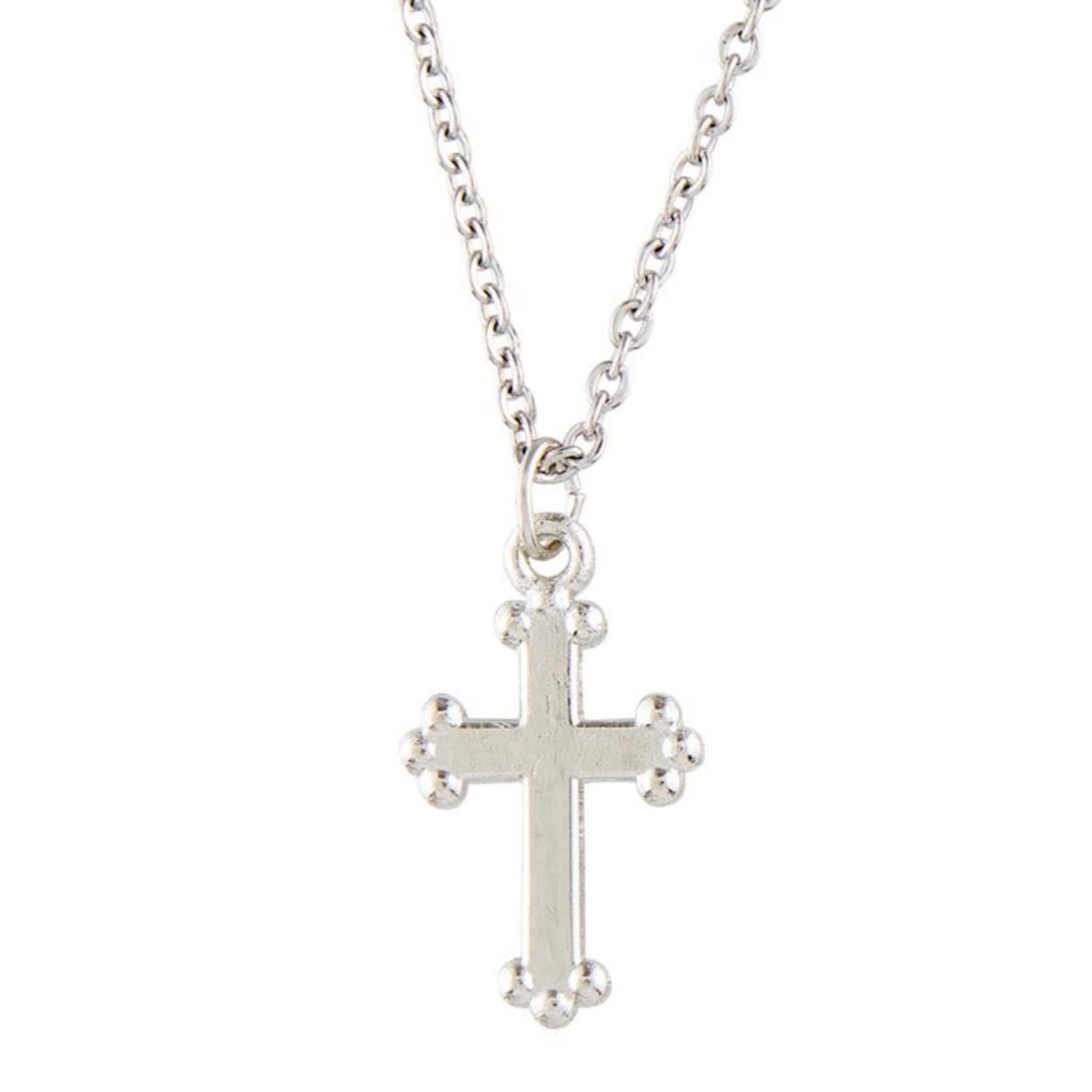 Small Budded Cross Necklace