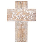 Wood Wall Cross May God Bless This Home 12"