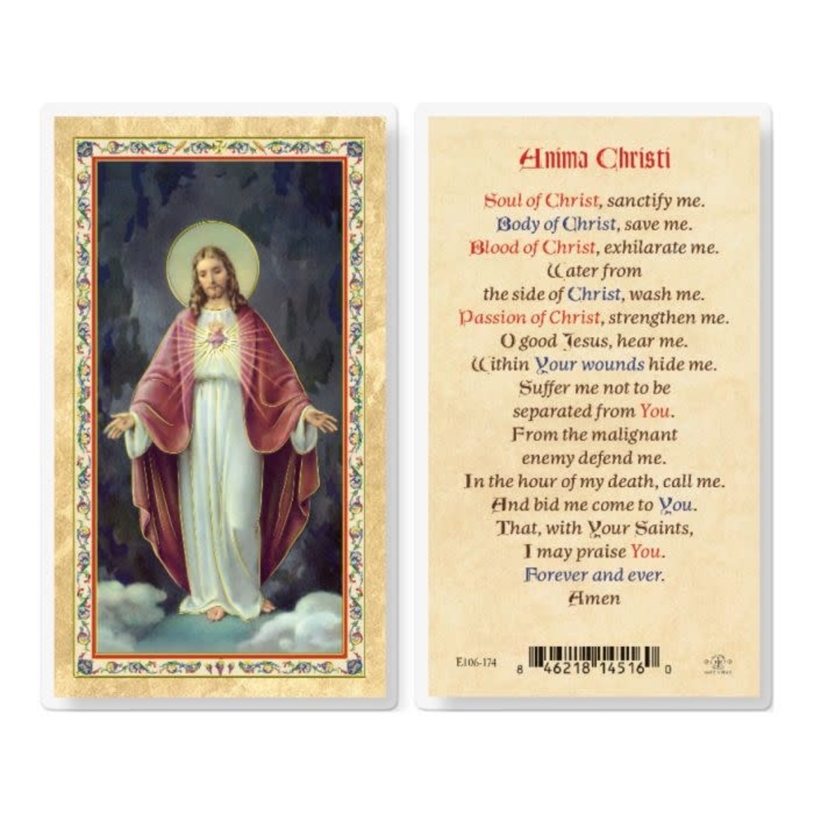 Prayer Card Anima Christi