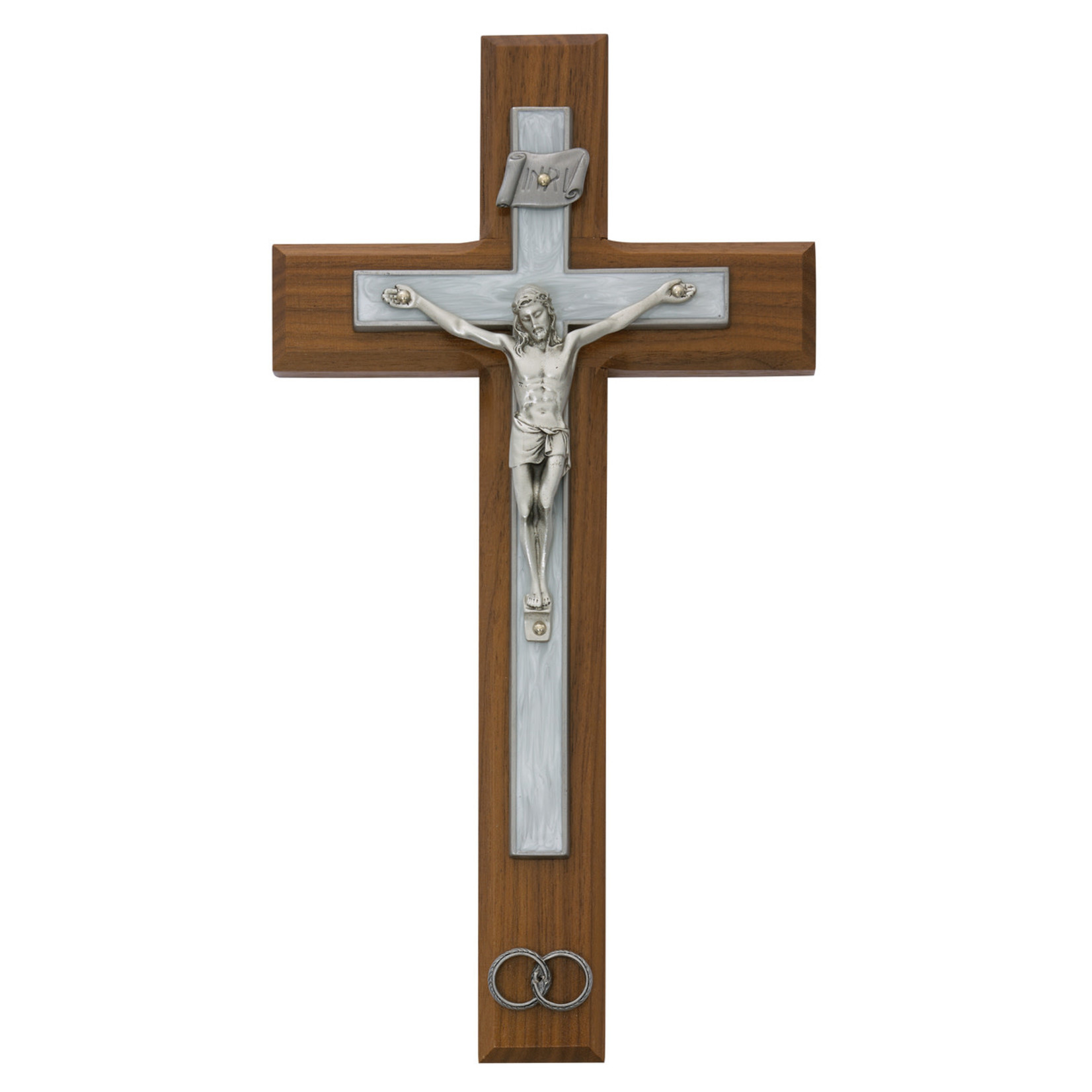 Wall Crucifix with Wedding Rings