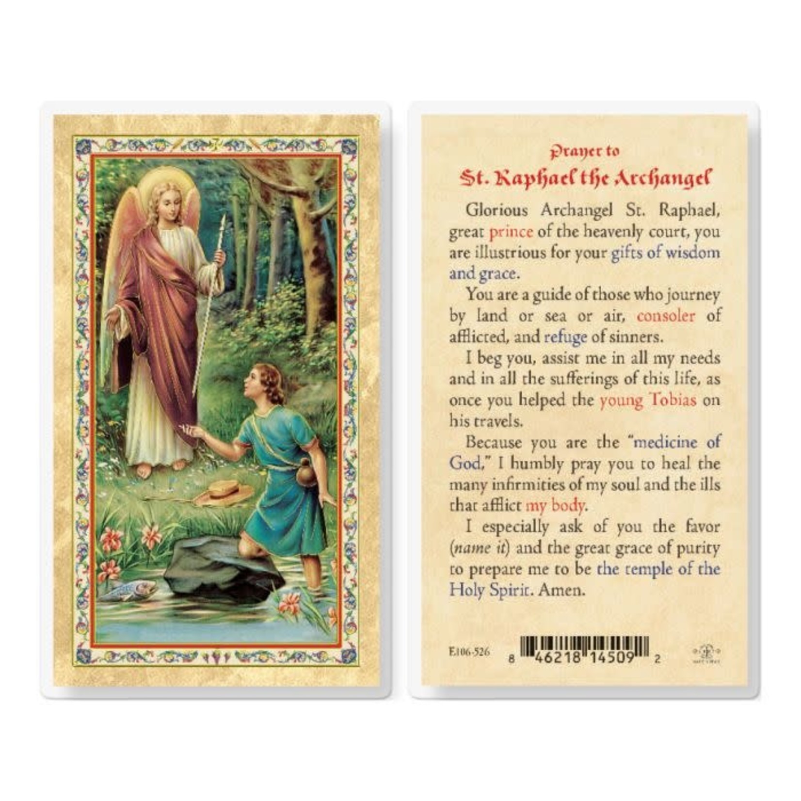Prayer Card St Raphael Archangel