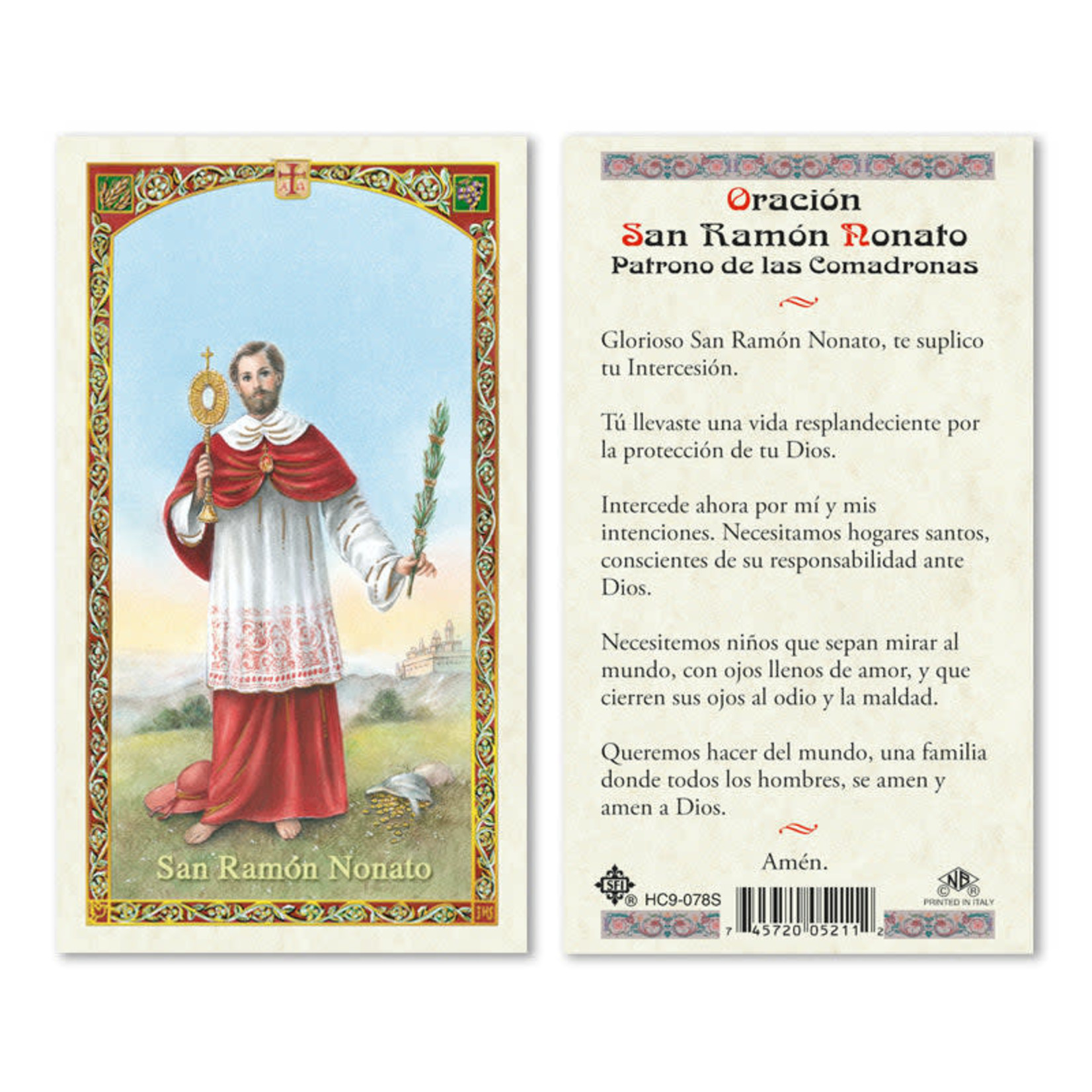 San Ramon Nonato Prayer Card (Spanish)