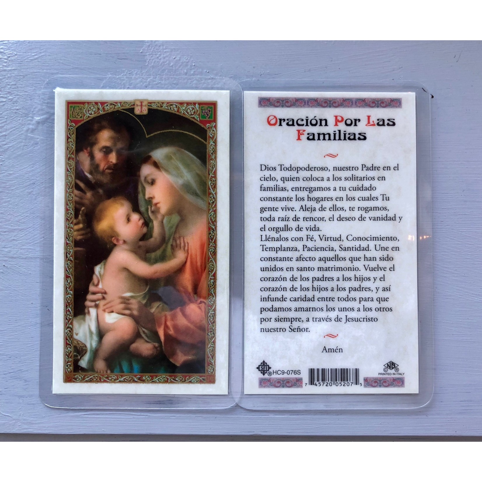 Oracion por las Familias Prayer Card (Spanish)