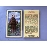 San Francisco de Asis Prayer Card (Spanish)