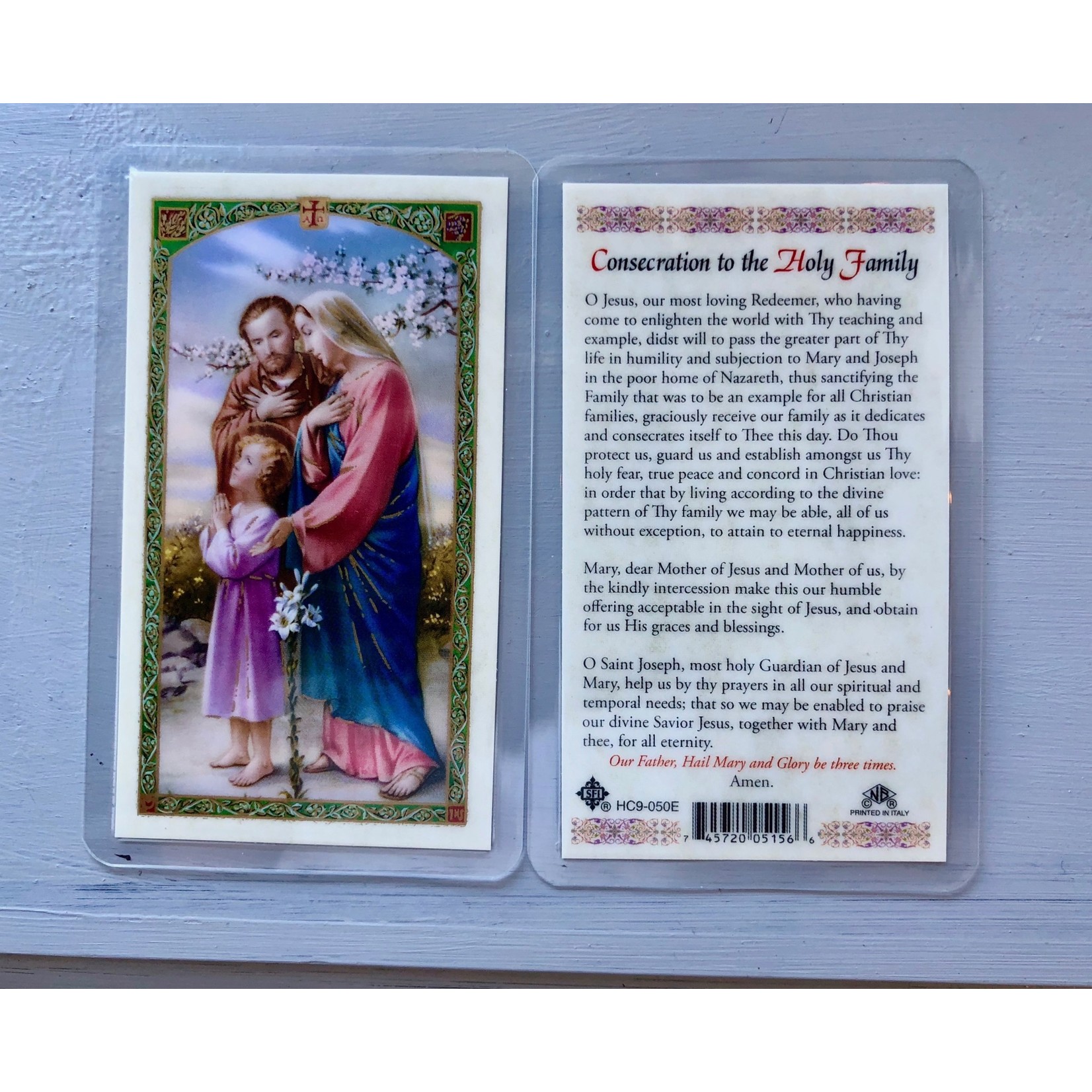 Prayer Card Consecration to the Holy Family
