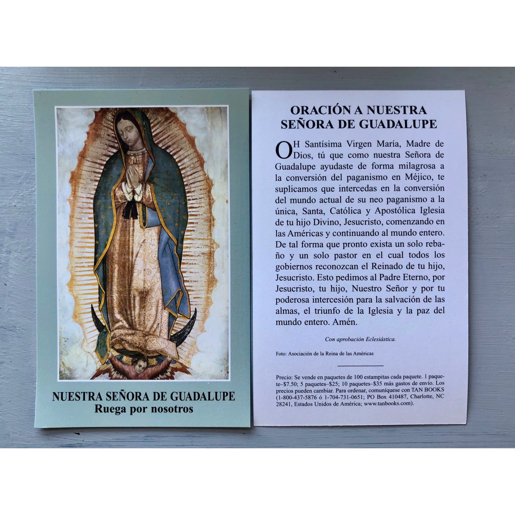 Nuestra Señora de Guadalupe Prayer Card Estampa
