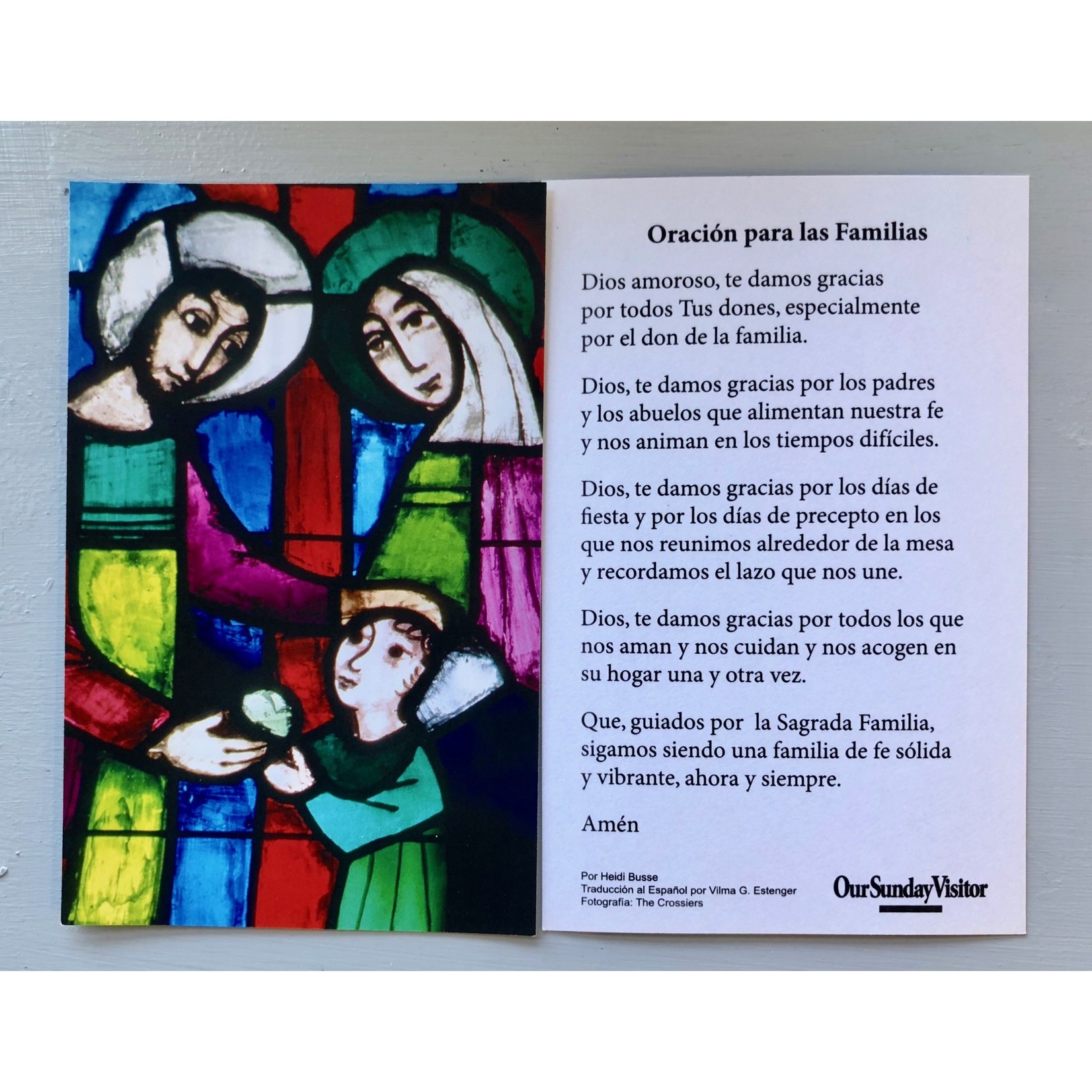 Oracion Para las Familias Prayer Card Estampa
